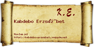Kabdebo Erzsébet névjegykártya